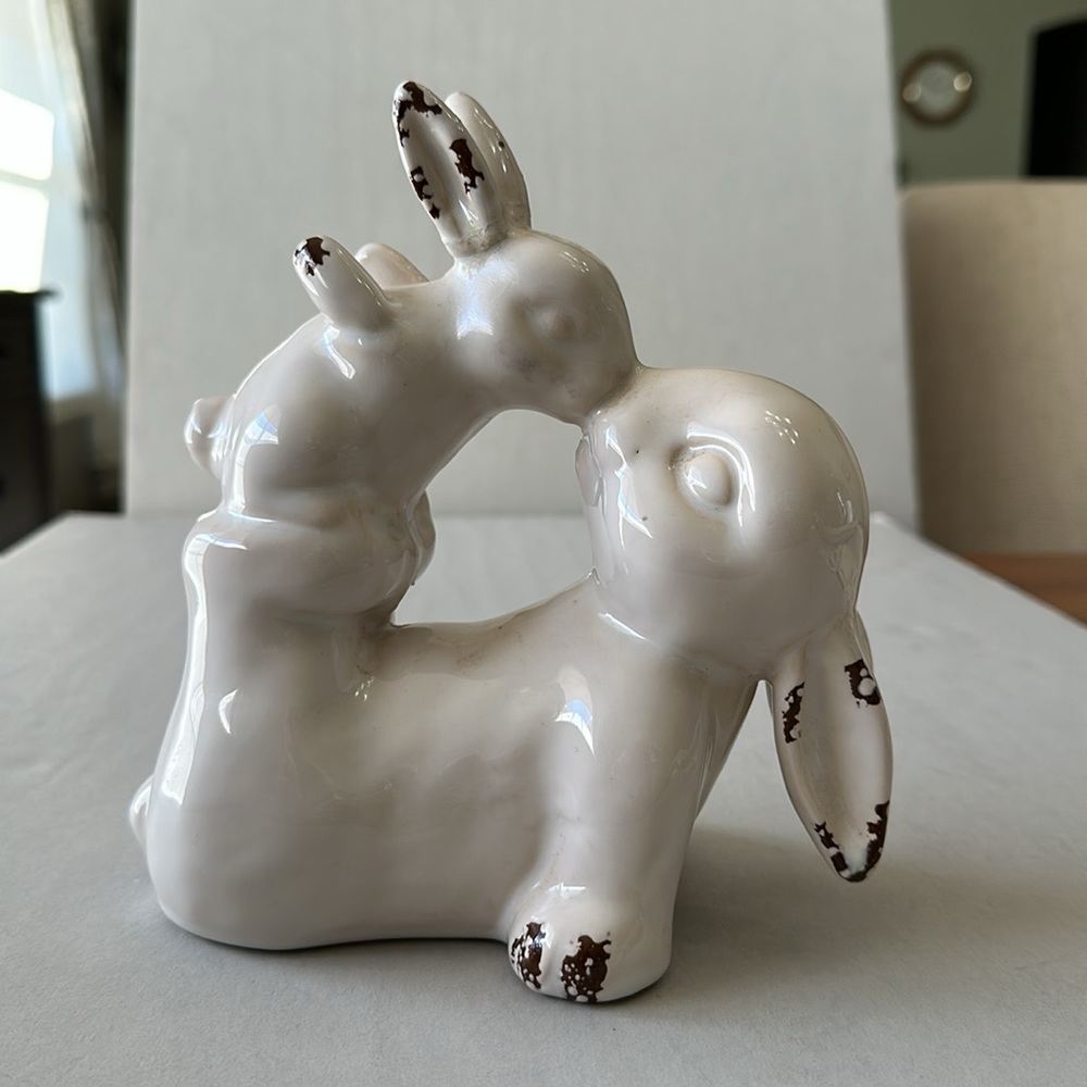 Bunnies/ Easter Ceramic Rabbit Statue